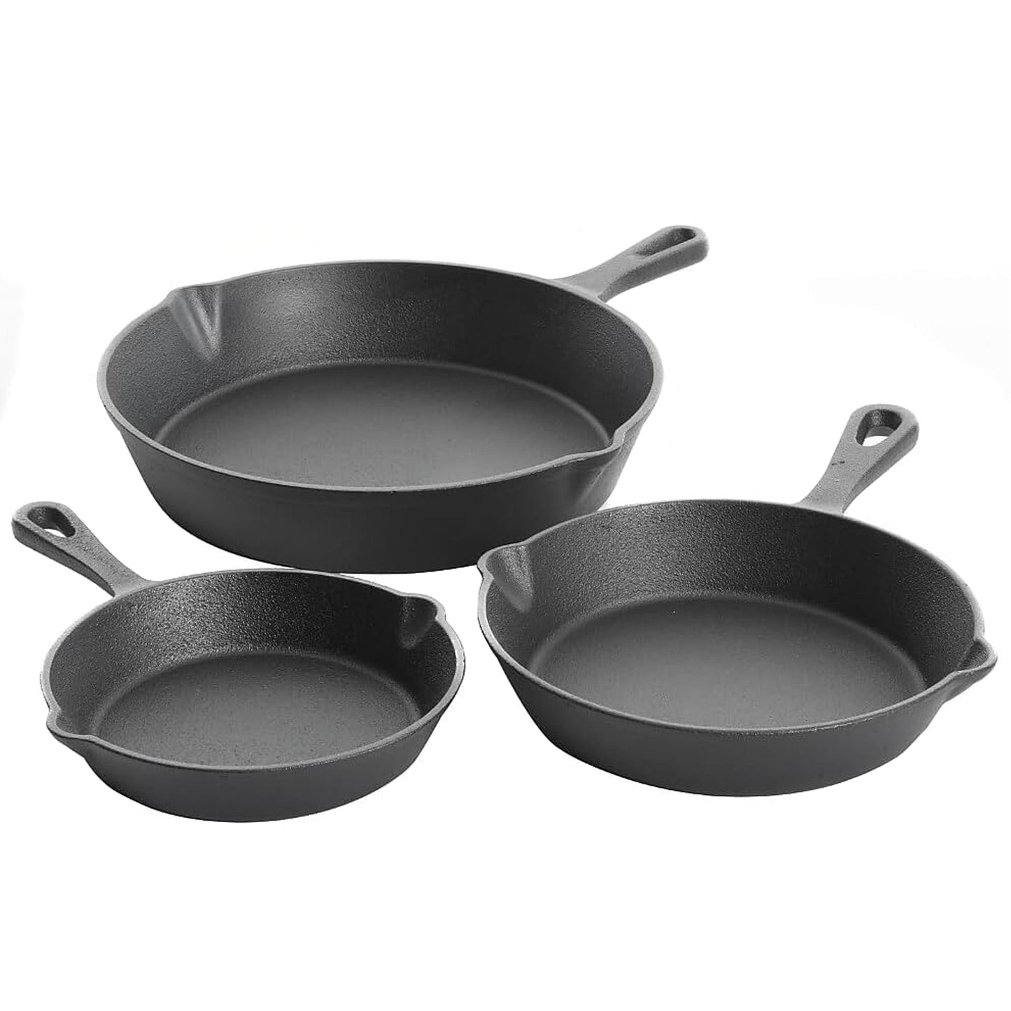 Gibson Home Brickstone 3 Piece Pre-Seasoned Cast Iron Skillet Set in