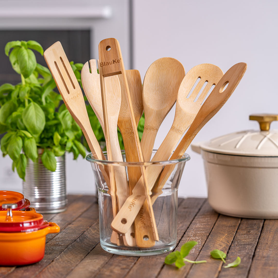 Bamboo Kitchen Utensils - 7-Pack