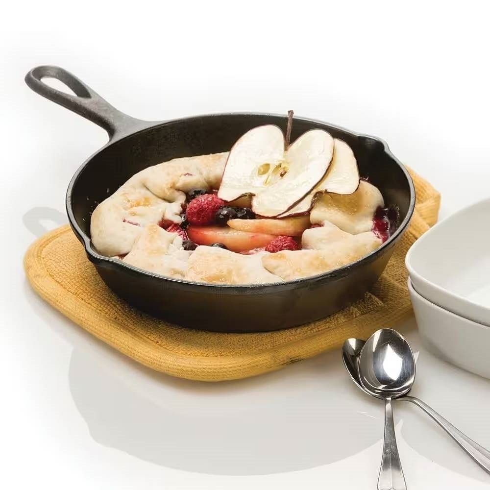 8-inch Pre-Seasoned Cast Iron Skillet Frying Pan with Pour Spouts Made