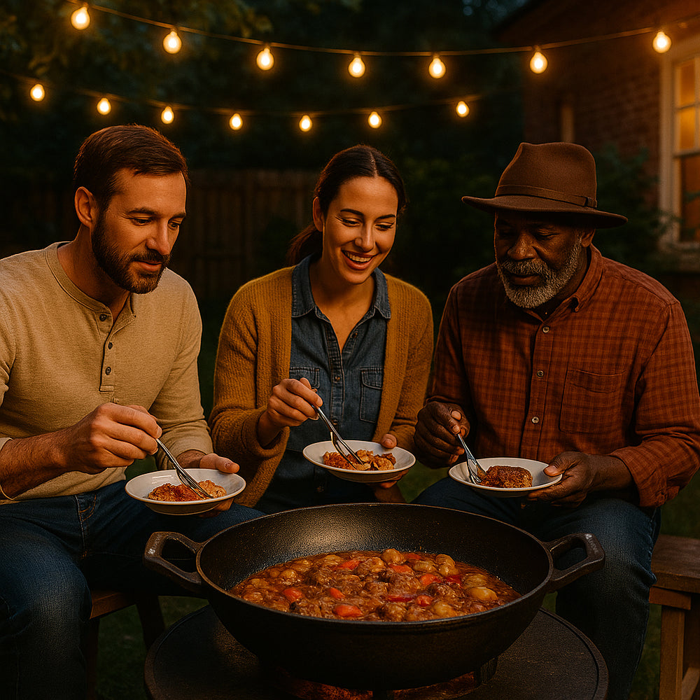 Cast Iron Deep Kadai Wok with Dual Handles, Heavy-Duty Cooking Pot for