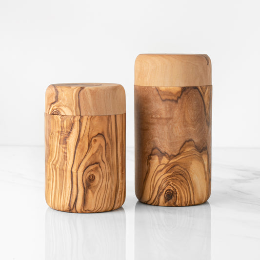 Handcrafted Olive Wood Spice Box with Thread for Rustic Kitchen Charm