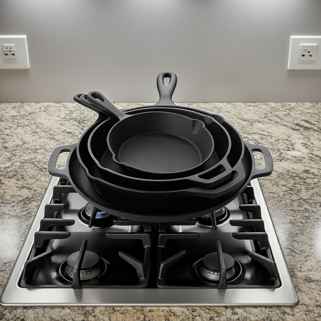 12-Piece Cast Iron Cookware set with Dutch Oven Frying Pan Skillet and